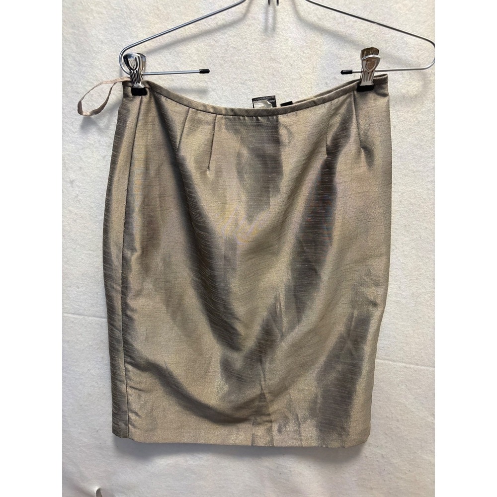 Kasper Pencil Skirt Womens 4 Bronze Metallic Excellent Textured Knee Length